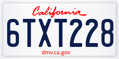 CA license plate 6TXT228