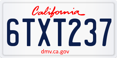 CA license plate 6TXT237