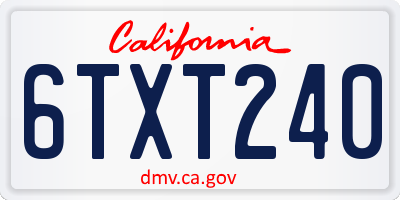 CA license plate 6TXT240