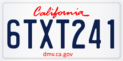 CA license plate 6TXT241