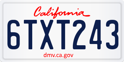 CA license plate 6TXT243