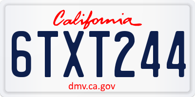 CA license plate 6TXT244