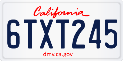CA license plate 6TXT245