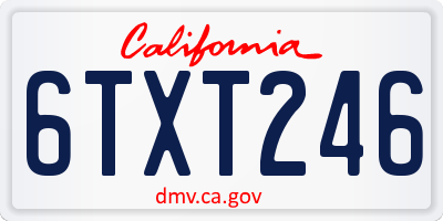CA license plate 6TXT246