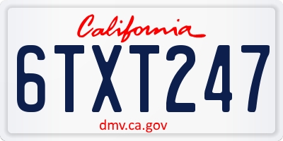 CA license plate 6TXT247