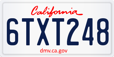 CA license plate 6TXT248
