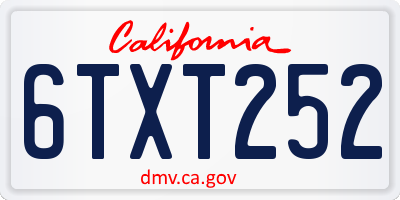CA license plate 6TXT252