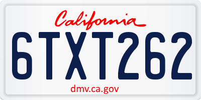 CA license plate 6TXT262