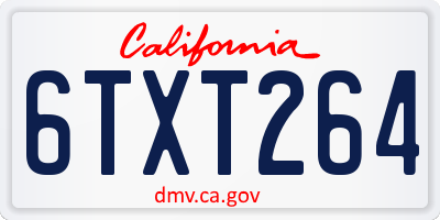 CA license plate 6TXT264