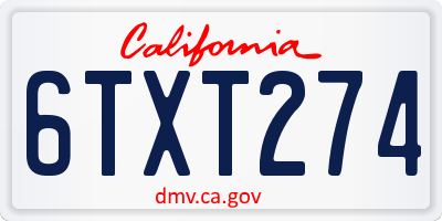CA license plate 6TXT274