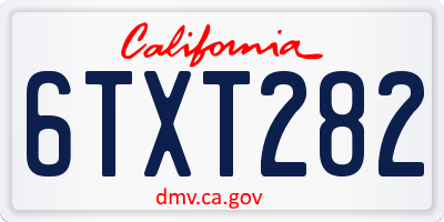 CA license plate 6TXT282