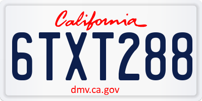 CA license plate 6TXT288