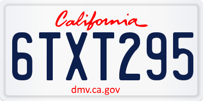 CA license plate 6TXT295