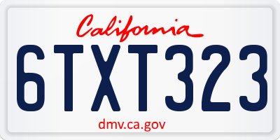 CA license plate 6TXT323