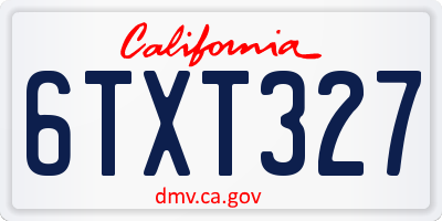 CA license plate 6TXT327