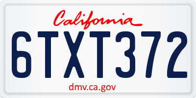 CA license plate 6TXT372
