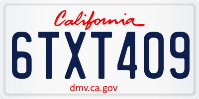 CA license plate 6TXT409