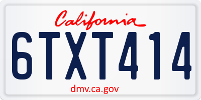 CA license plate 6TXT414