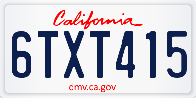 CA license plate 6TXT415