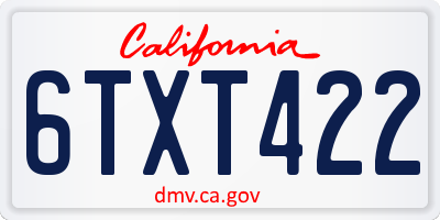 CA license plate 6TXT422