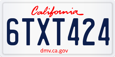 CA license plate 6TXT424