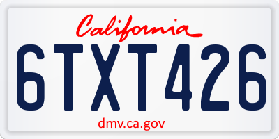 CA license plate 6TXT426