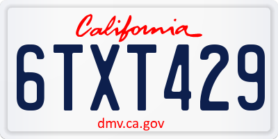 CA license plate 6TXT429