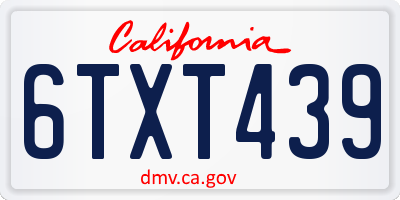 CA license plate 6TXT439