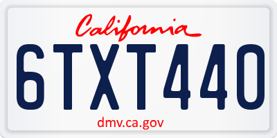 CA license plate 6TXT440