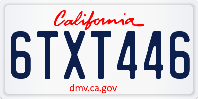 CA license plate 6TXT446