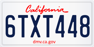 CA license plate 6TXT448