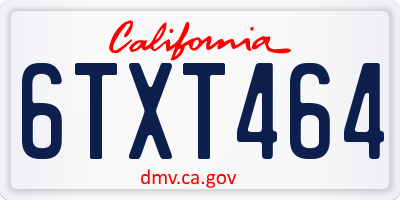 CA license plate 6TXT464
