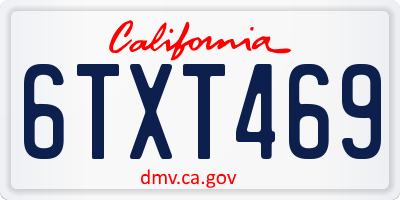 CA license plate 6TXT469
