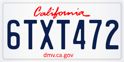 CA license plate 6TXT472