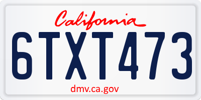 CA license plate 6TXT473
