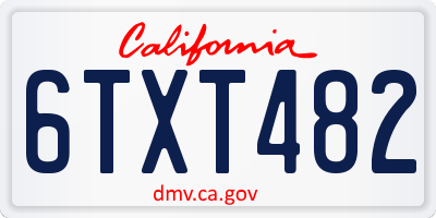 CA license plate 6TXT482