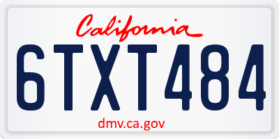 CA license plate 6TXT484