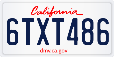 CA license plate 6TXT486