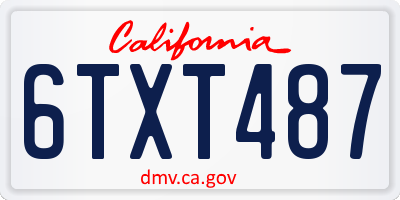 CA license plate 6TXT487