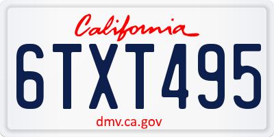 CA license plate 6TXT495
