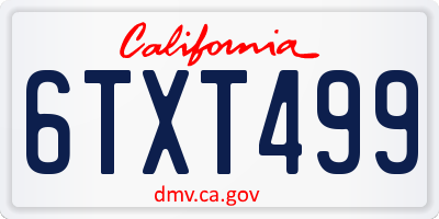 CA license plate 6TXT499