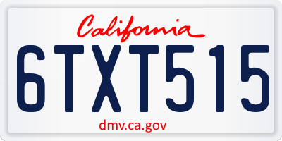 CA license plate 6TXT515