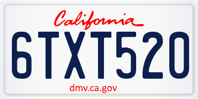 CA license plate 6TXT520