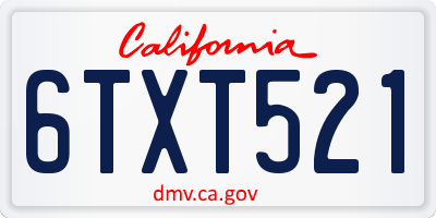 CA license plate 6TXT521