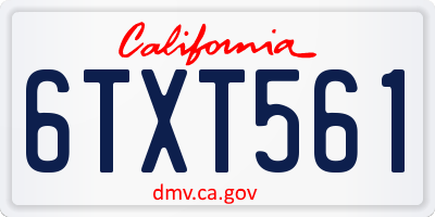 CA license plate 6TXT561