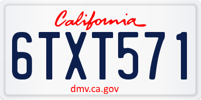 CA license plate 6TXT571