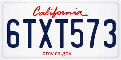 CA license plate 6TXT573