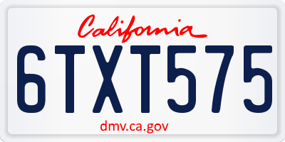 CA license plate 6TXT575