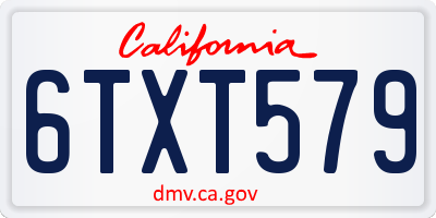 CA license plate 6TXT579