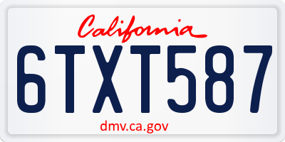 CA license plate 6TXT587